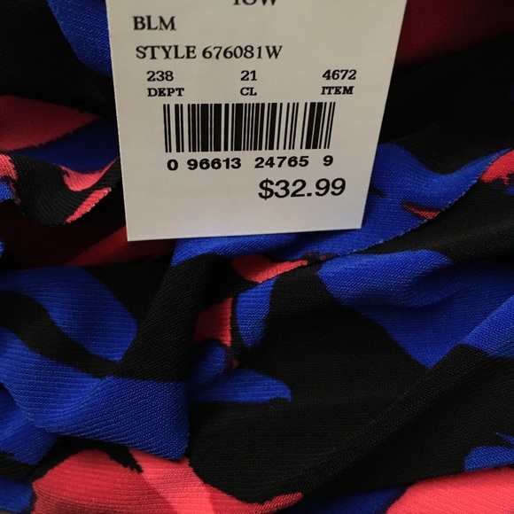 Aqua Green Women's Plus Size Tiered Tankini Top Floral Various NWT - Picture 2 of 4